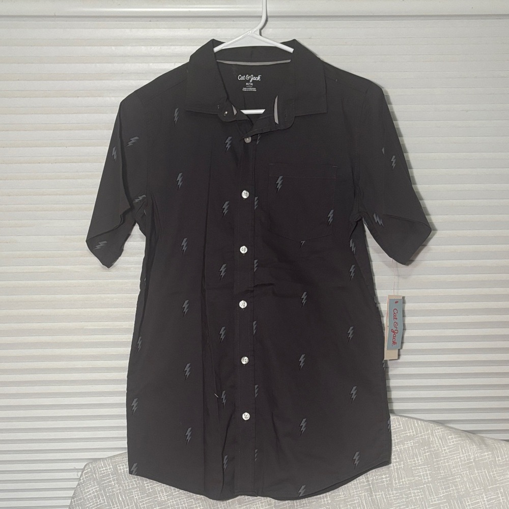 Cat & Jack Grey Lightning Bolt Shirt